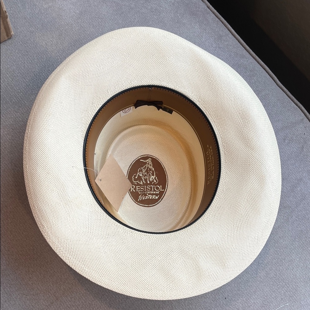 New Resistol Elegant Cream Hat with Black Band - Picture 3 of 7